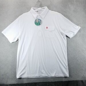 Criquet Shirt Mens XL White Polo Knit Short Sleeve Preppy Pima Cotton Tennis
